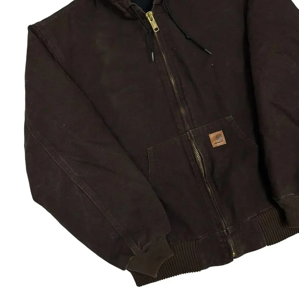 Carhartt J130 DKB brown hooded work wear jacket